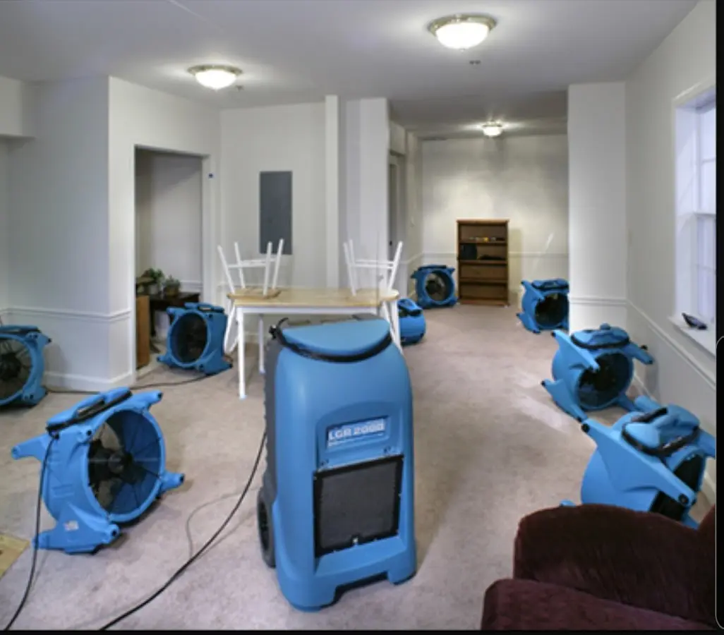 Air movers and dehumidifier setup for Water Damage Restoration in Fort Walton Beach